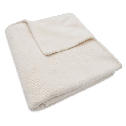 Manta de cama Jollein Cosy Knit Marfil/Velvet 100 X 150 Cm