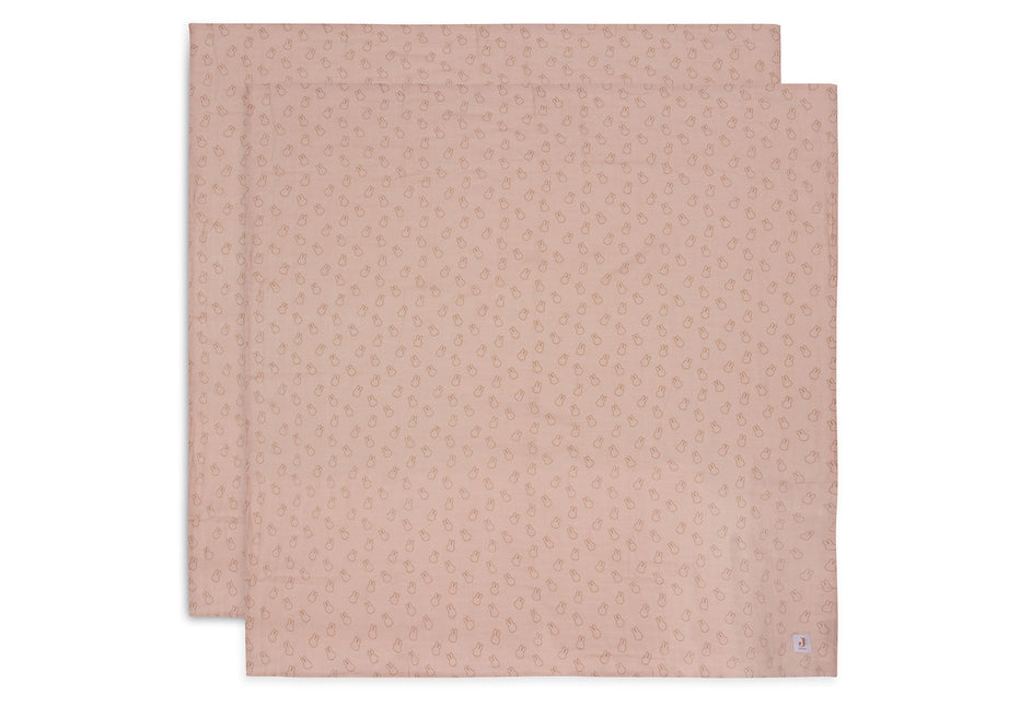 Jollein Paño Hidrófilo Miffy Siluetas Rosa Silvestre 115 X 115 Cm 2pcs