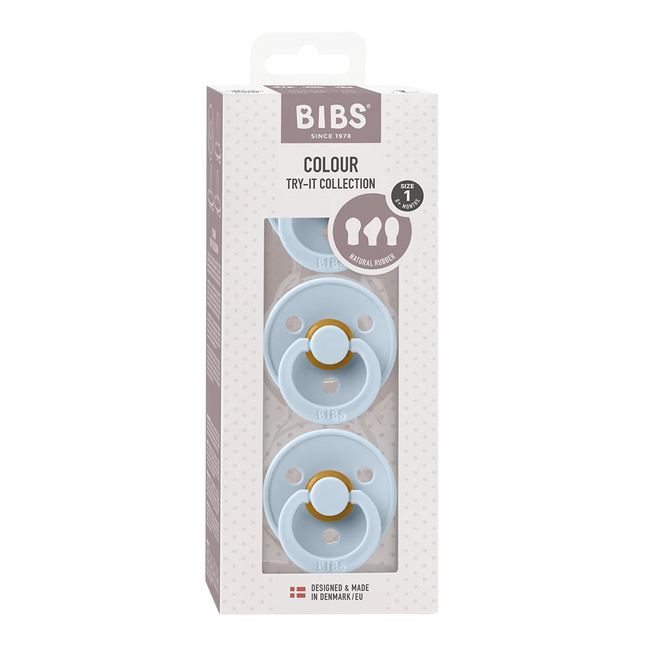 BIBS Teat Size 1 Try-It Box Azul bebé