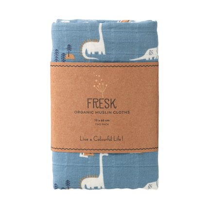 Fresk Swaddle set 2 pcs. 70x60 cm Dino