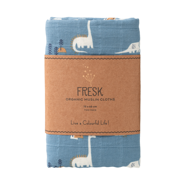 Fresk Swaddle set 2 pcs. 70x60 cm Dino