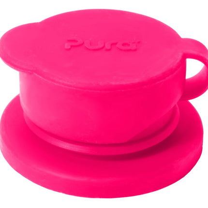 Pura sportfles RVS 850 ml + pink sportdop + pink swirl sleeve