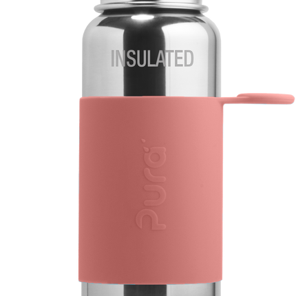 Pura thermos sportfles RVS 650 ml + rose sportdop + rose sleeve