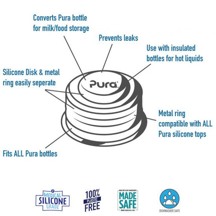 Pura Universal Lid Grijs (schroefdop + afsluitdisk)