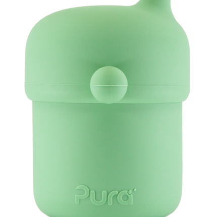 Vaso con boquilla de silicona Pura my-my™ 150 ml, paquete de 2 - Menta y musgo