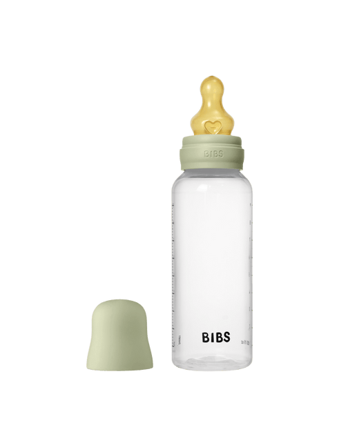 BIBS Baby Bottle Round Latex 1 pack 270 ml Medium Flow Sage - BIBS - Babywinkel - 5713795265398