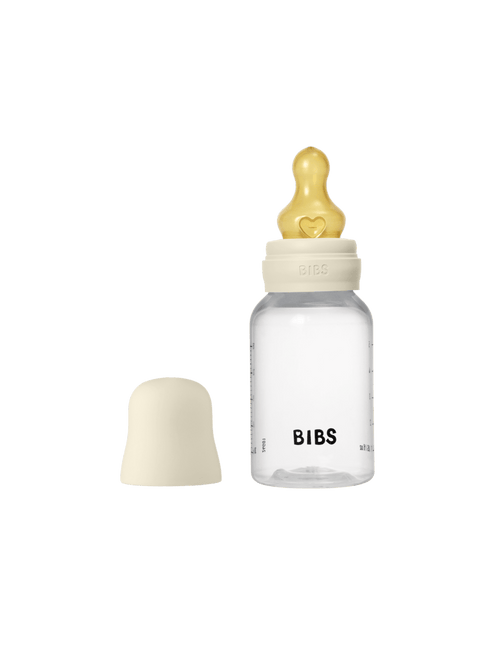 BIBS Baby Bottle Round Latex 2 pack 150 ml Slow Flow Ivory - BIBS - Babywinkel - 5713795265404