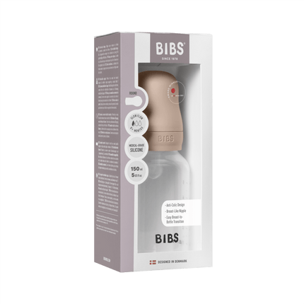 BIBS Baby Bottle Round Silicone 1 pack 150 ml Slow Flow Blush - BIBS - Babywinkel - 5713795265435