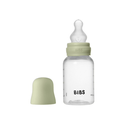 BIBS Baby Bottle Round Silicone 1 pack 150 ml Slow Flow Sage - BIBS - Babywinkel - 5713795265459