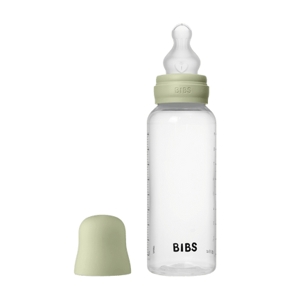 BIBS Baby Bottle Round Silicone 1 pack 270 ml Medium Flow Sage - BIBS - Babywinkel - 5713795265497