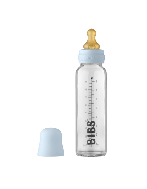 BIBS Babyfles Glas 225ml Baby Blue - BIBS - Babywinkel - 5713795238705