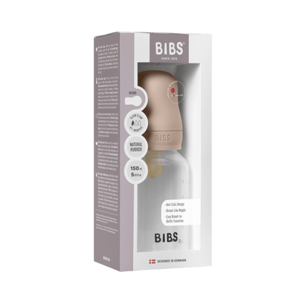 BIBS Babyfles Round Latex 150Ml Slow Flow Blush - BIBS - Babywinkel - 5713795265336