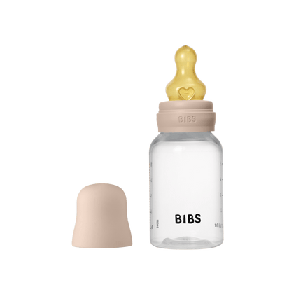 BIBS Babyfles Round Latex 150Ml Slow Flow Blush - BIBS - Babywinkel - 5713795265336