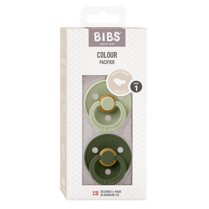 BIBS Tetina Tamaño 1 Anatómica Sage/ Hunter Green 2pcs