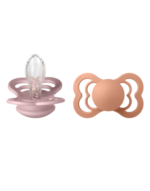 BIBS Chupete Tamaño 1 Silicona Rosa Ciruela/Melocotón 2pcs