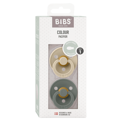 BIBS Speen Maat 1 Symmetrical Vanilla/Pine 2St - BIBS - Babywinkel - 5713795252800