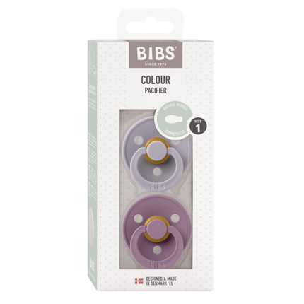 BIBS Speen Maat 2 Latex Symmetric Fossil Grey/Mauve 2st - BIBS - Babywinkel - 5713795242597