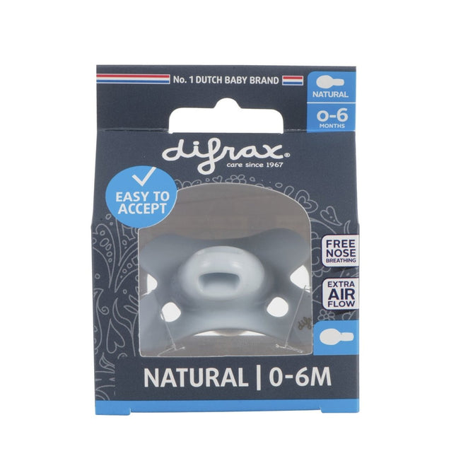 Difrax Speen 0 - 6 Uni Naturel Ice Blauw - Difrax - Babywinkel - 8711736562770