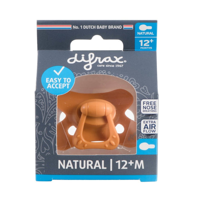 Difrax Speen 12+ Uni Naturel Pumpkin Geel - Difrax - Babywinkel - 8711736564088