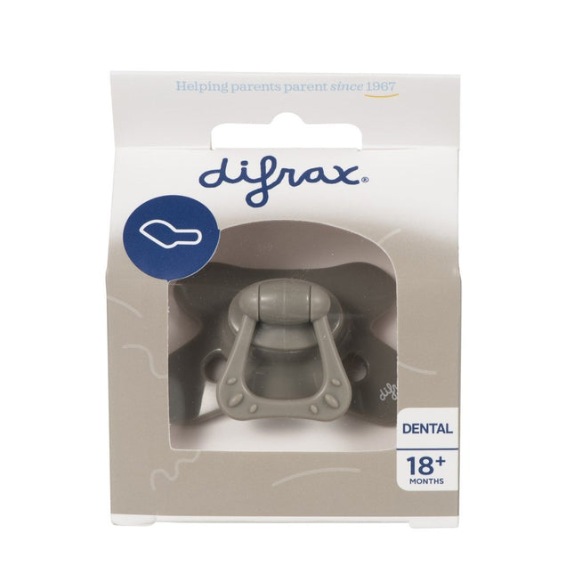 Difrax Speen 18+ Dental Uni Clay Grijs - Difrax - Babywinkel - 8711736549344