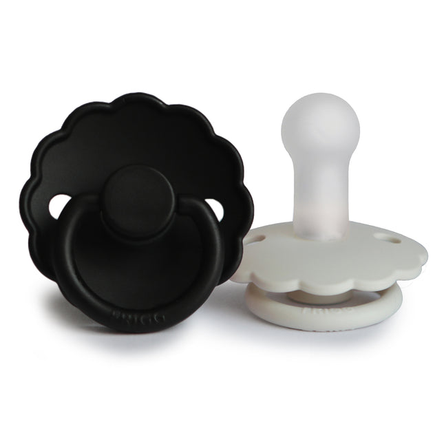 Tetina Frigg Tamaño 1 Daisy Crema/Jet Negro Silicona Paquete de 2