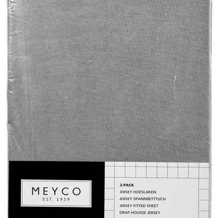 Meyco Sábana Ajustable Jersey Gris 40x80/90 cm 2pcs