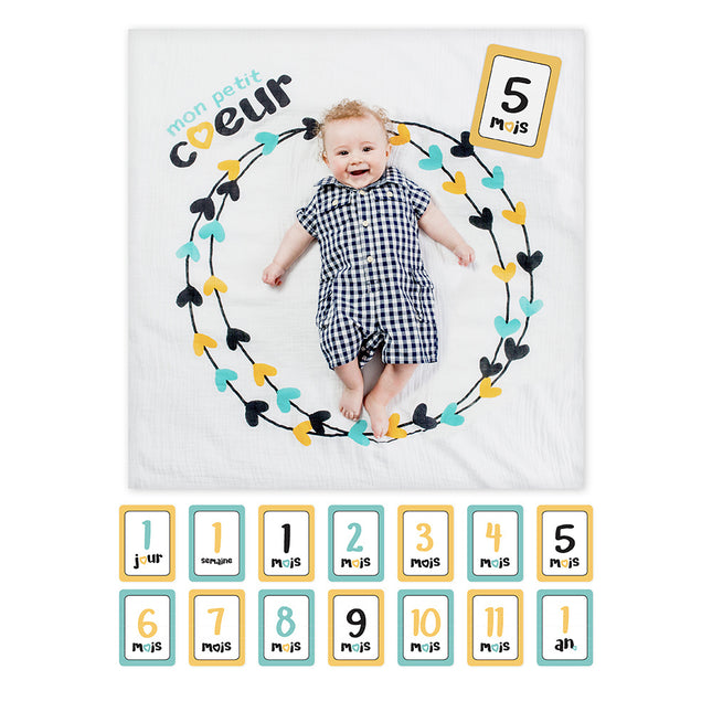 Lulujo Milestone Cards Mon Petit Coeur