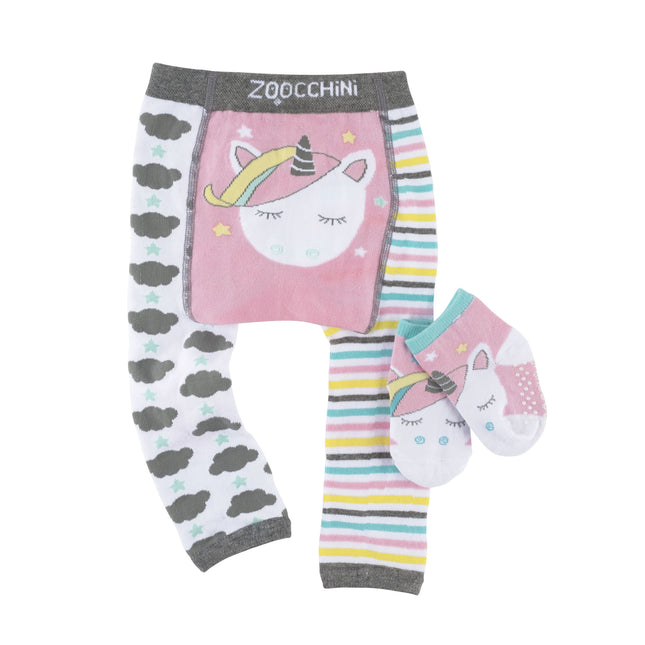 Zoocchini Legging Bebé Allie El Alicornio Incluye Calcetines 12/18mths