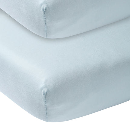 Meyco Sábana Ajustable Jersey Azul Claro 60x120cm 2pcs