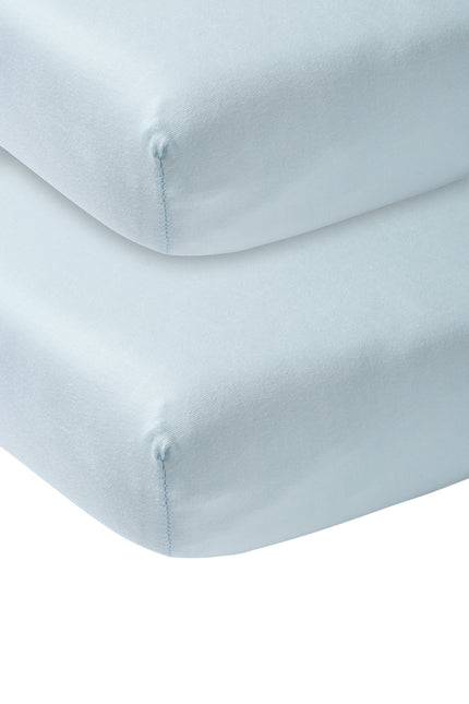 Meyco Sábana Ajustable Jersey Azul Claro 60x120cm 2pcs