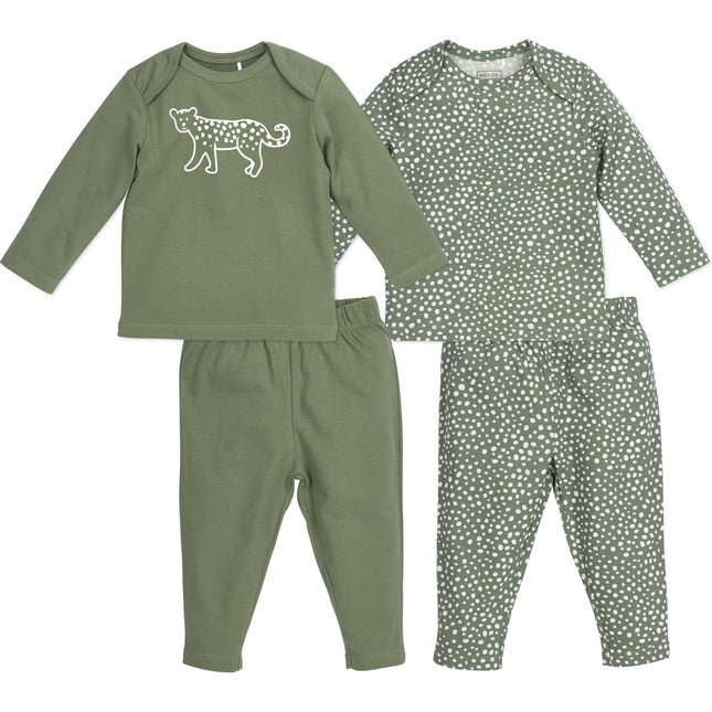 Meyco Pijama para bebé 2St Cheetah Forestgreen 100% Algodón