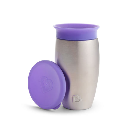 Munchkin Vaso Bebedero Miracle Sippy Cup Acero inoxidable morado