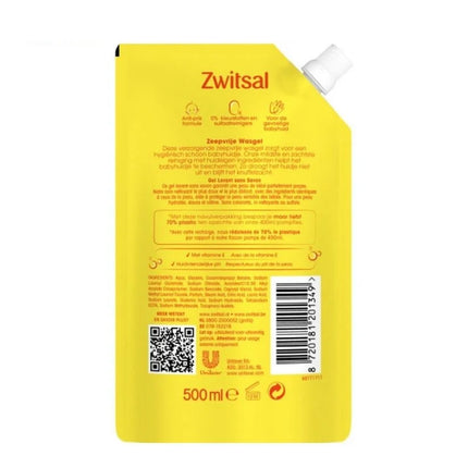 Envase de recambio de espuma de baño sin jabón Zwitsal 500 ml