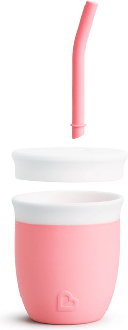 Munchkin Vaso con Pajita Silicona Rosa