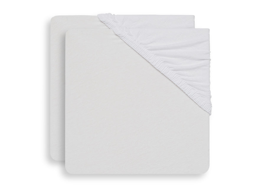 Jollein Sábana Ajustable Jersey Blanco 40x90cm 2pcs