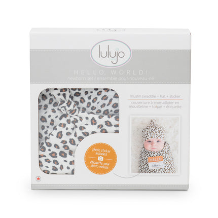 Lulujo Tela Hidrófila Con Gorro Y Pegatina Leopardo