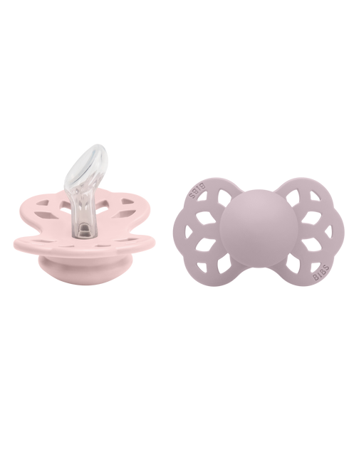 BIBS Tetina Tamaño 1 Silicona Anatómica Flor/Dusky Lilac 2pcs