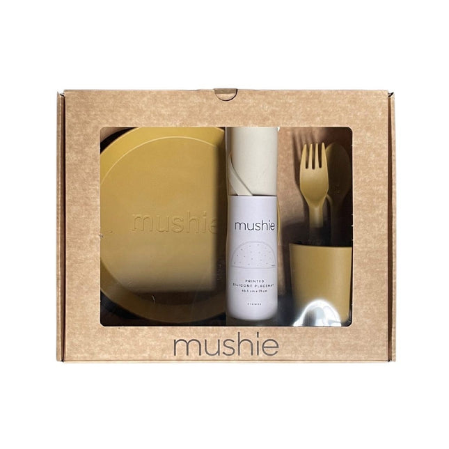 Caja de regalo Mushie Set infantil redondo Mostaza