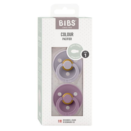 BIBS Tetina Tamaño 1 Látex Simétrica Gris Fósil/Malva 2pcs