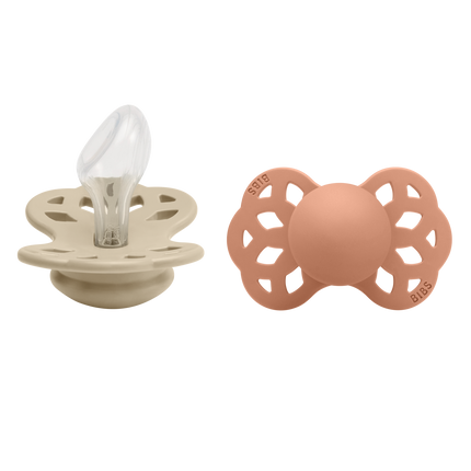 BIBS Tetina Tamaño 2 Silicona Anatómica Vainilla/Melocotón 2pcs