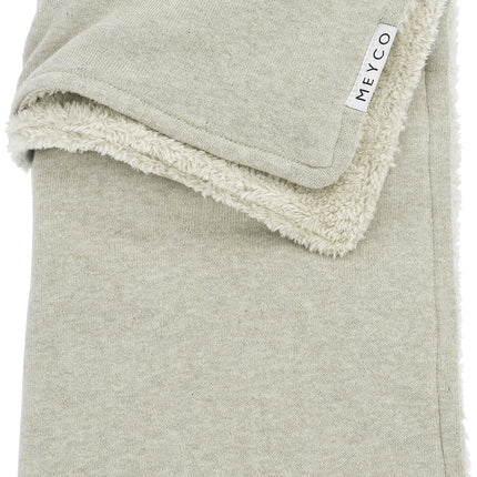 Manta de cuna Meyco Teddy Knit Basic Sand Melange