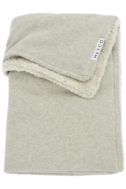 Manta de cuna Meyco Teddy Knit Basic Sand Melange