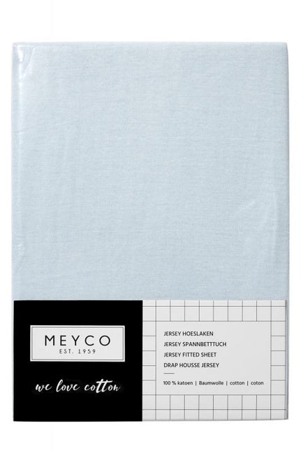 Meyco Sábana Ajustable Jersey Azul Claro 70x140/150 cm