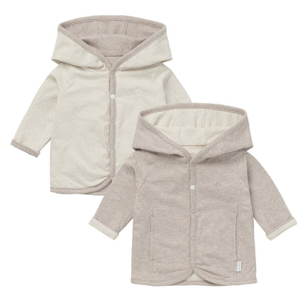 Noppies Baby Cardigan Rev Bonny Taupe Melange Two-Sided