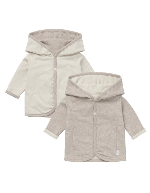 Noppies Baby Cardigan Rev Bonny Taupe Melange Two-Sided