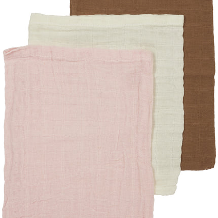 Meyco Mouth Cloth 3St Offwhite/ Soft Pink/ Toffee