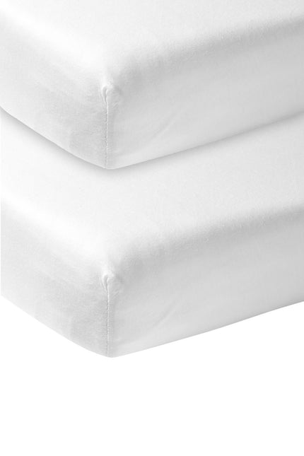 Meyco Sábana Ajustable Jersey Blanco 70x140/150 cm 2pcs