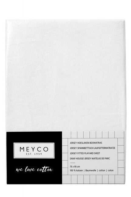 Meyco Sábana Ajustable Jersy Box Colchón Blanco 75x95cm