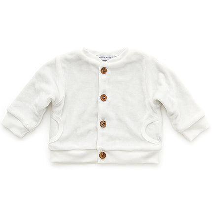 Bamboom Baby Cardigan Terciopelo Blanco roto