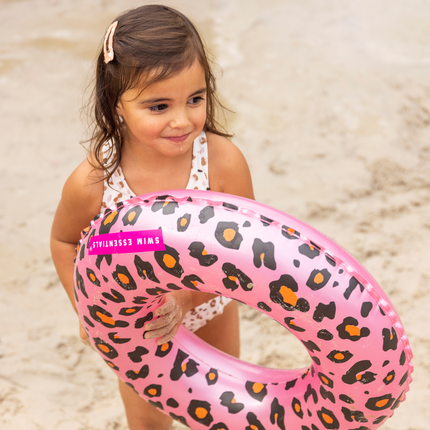 Swim Essentials Banda de Natación Infantil Estampado Leopardo Rosa 55Cm